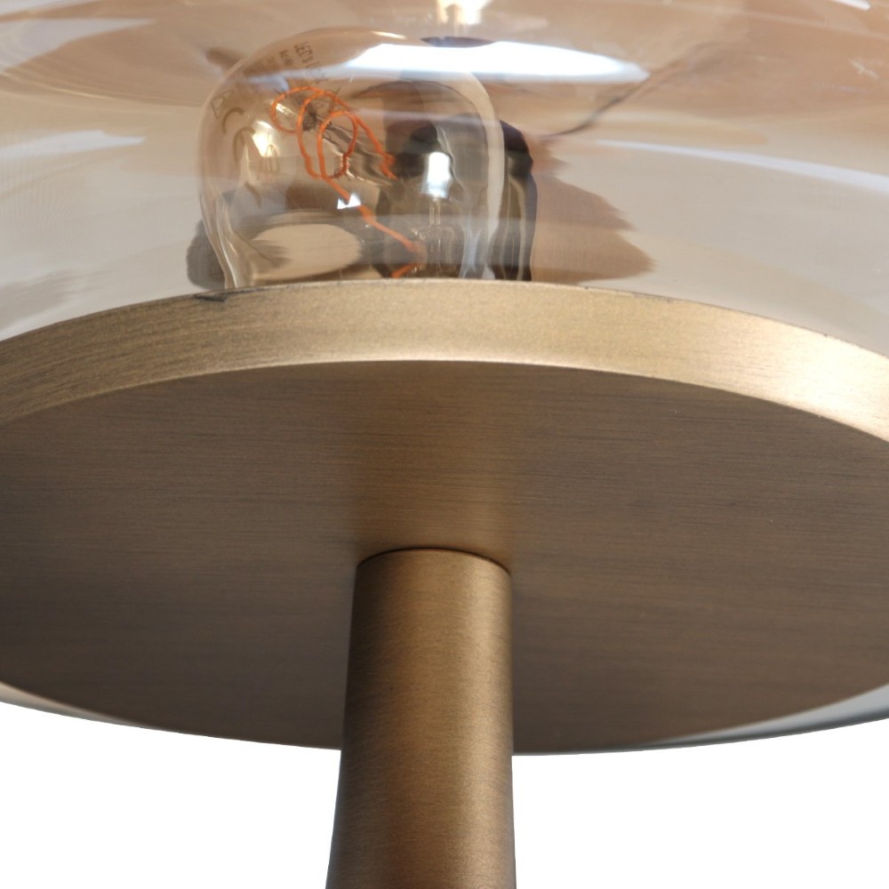 Tafellamp Ancilla brons met amber glas Steinhauer 8712746191868