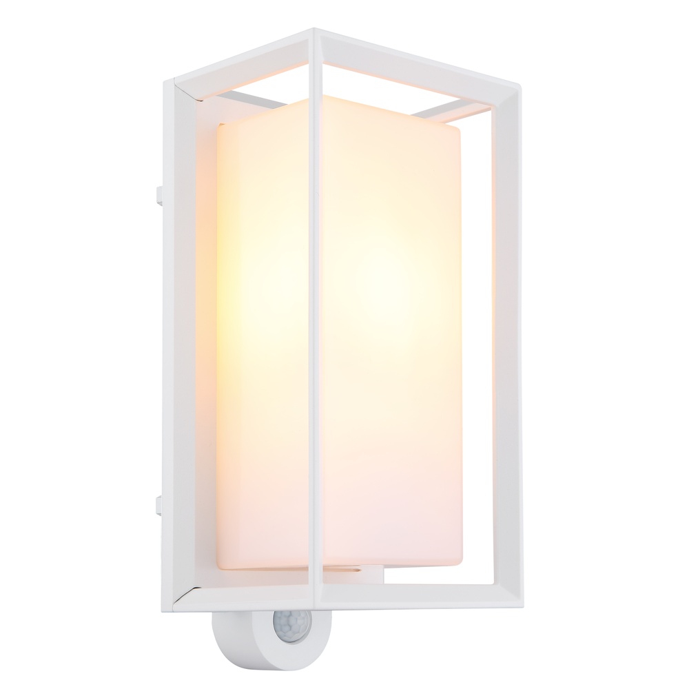 Globo Buiten wandlampLogana wit met sensor - 31982WS