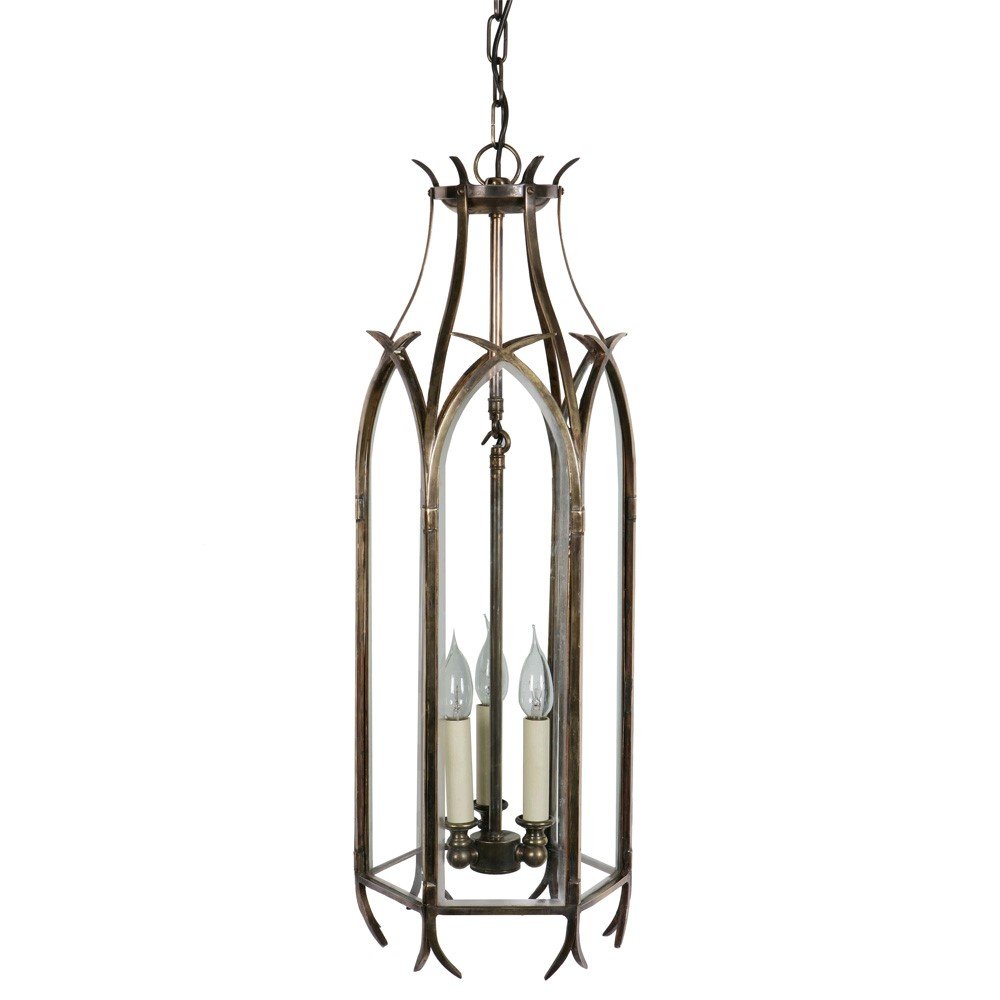 Limehouse Antieke hanglamp Gothic 3-lichts - gepolijst nikkel (N) - 733A