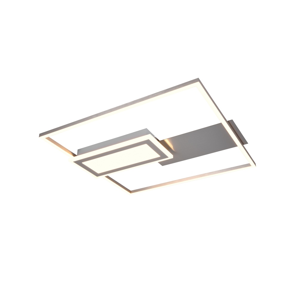 Trio Vierkante plafondlampSpiro nikkel 50cm - R67862907