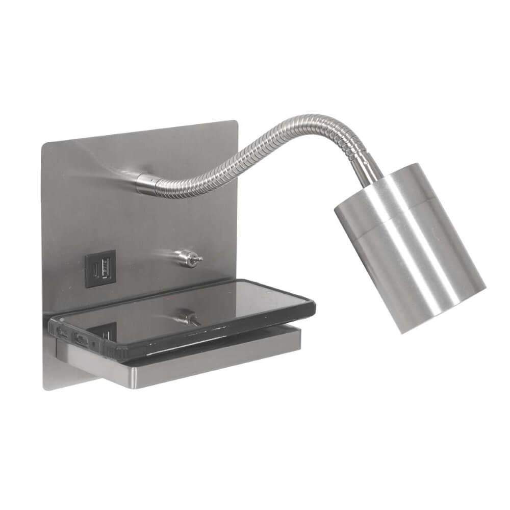 Steinhauer Bedlamp RVSUpround met oplader en usb - 3654ST