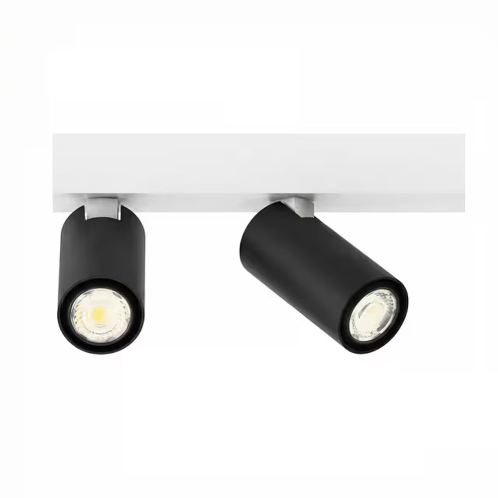 Lyora 2-lichts opbouwspot Tevo Mini wit met zwart - V105121SWB