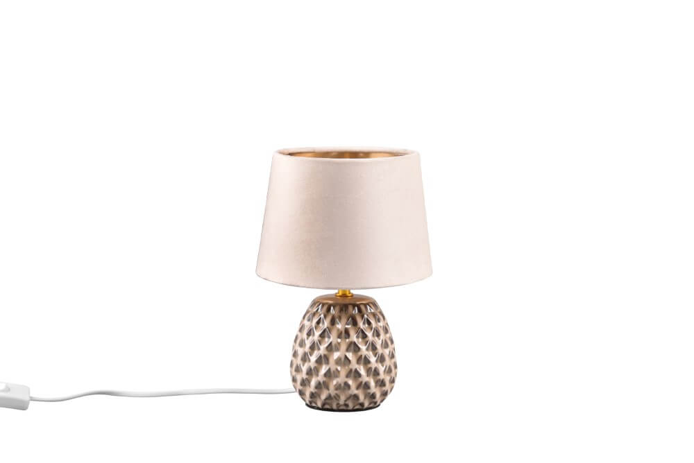 Trio Bruine tafellampAriana met taupe kap S - R51531044