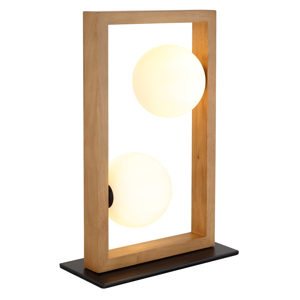 Globo Moderne tafellamp Nanda zwart met hout - 52010246
