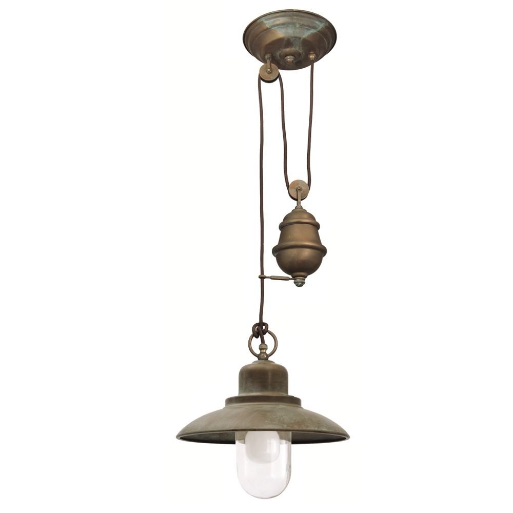 Franssen Landelijke hanglamp Veranda 1 30cm koperbruin - 231354
