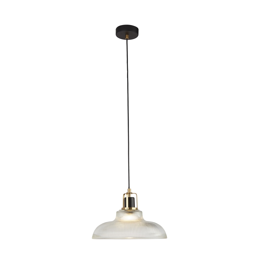 Searchlight Design hanglamp Glossop messing met helder glas - 61189BK