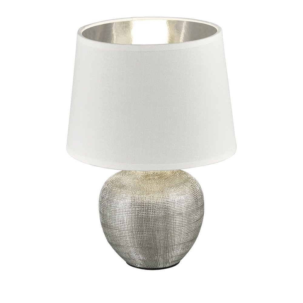 Trio TafellampLuxor 26cm zilver met wit - R50621089