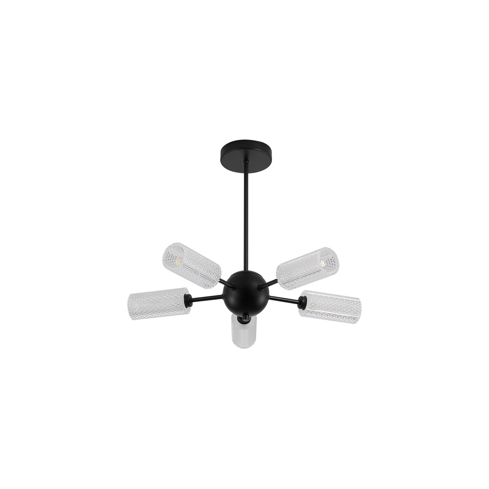 Searchlight PlafondlampCosmic zwart 5-lichts - 96505-5BK