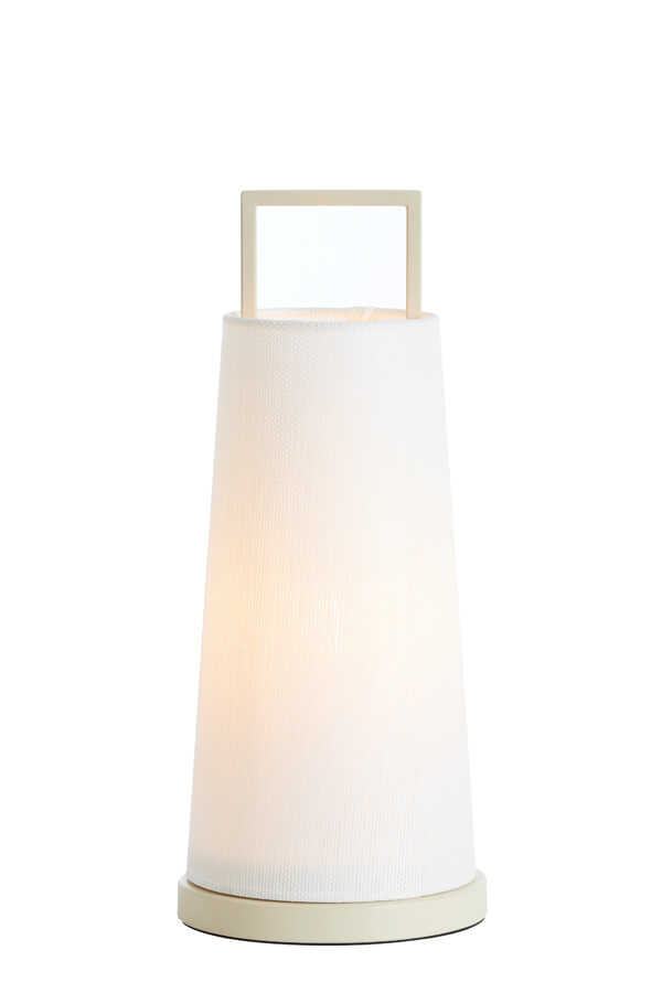 Light & Living Japandi tafellamp Fyon Ø 16cm crème met wit - 1887643