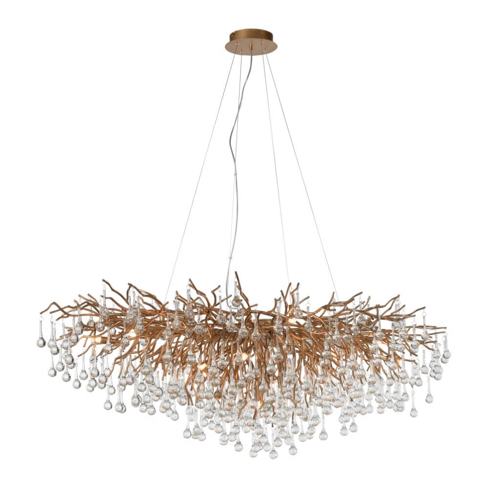 Paul Neuhaus Grote kroonluchterIcicle antiek messing - 2031-11 afbeelding 1