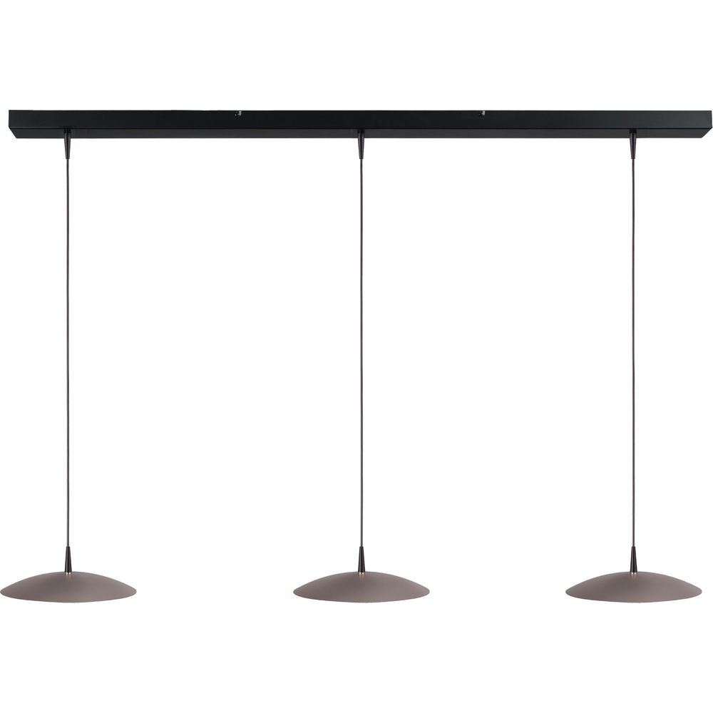 Masterlight 3-lichts hanglamp Scala 130cm zwart met nikkel Ø 25cm - 2191-05-37-130-3-25