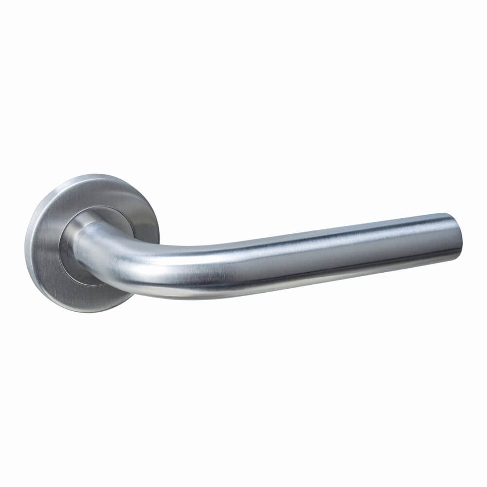 Intersteel DeurklinkQ 02 op rond rozet RVS - 1335.102202
