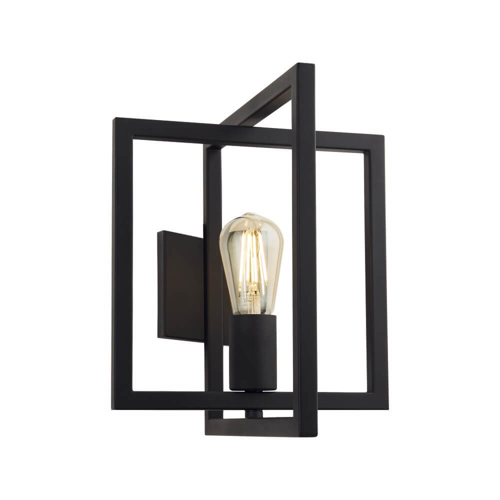 Searchlight Zwarte wandlamp Plaza - 23203-1BK