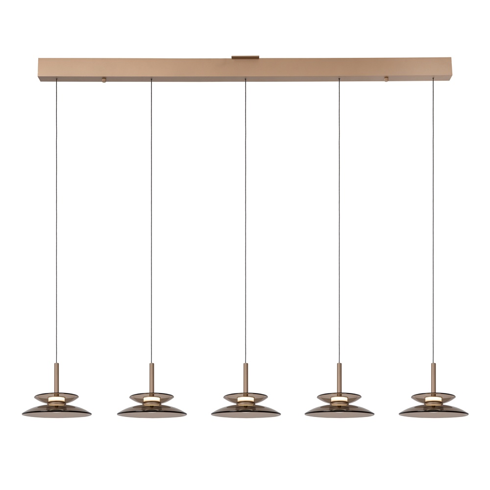Premium by Lucide Eetkamer hanglampSantiago led - champagne - 5x Ø 23cm - 23401/60/62