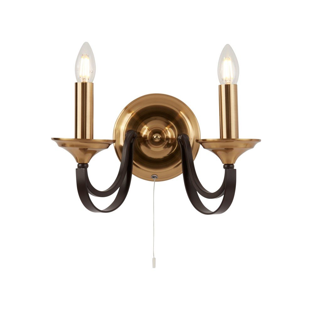 Searchlight Klassieke wandlamp Belfry Brons met goud - 1842-2BZ
