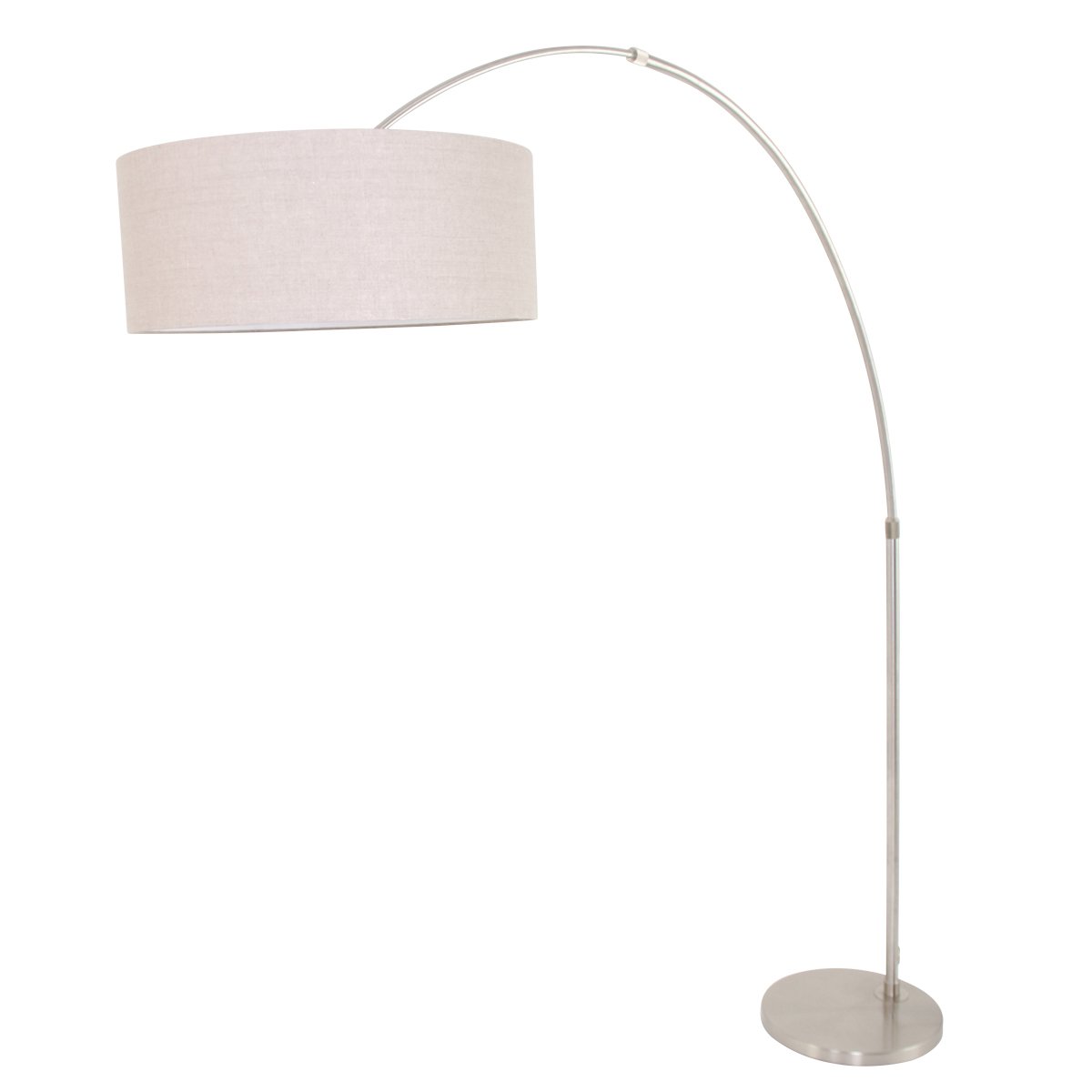 Steinhauer BooglampGramineus 50 RVS met leerbruine kap - 9904ST