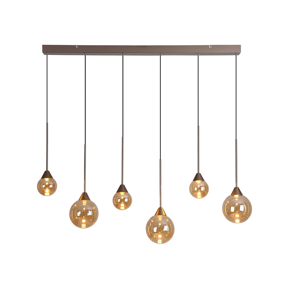 Design hanglamp Opux Lux 6-lichts brons recht