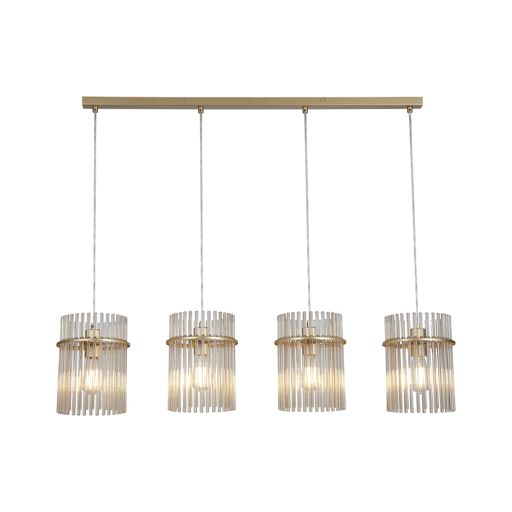 Searchlight HanglampSwizzle 4-lichts goud - 55620-4CP