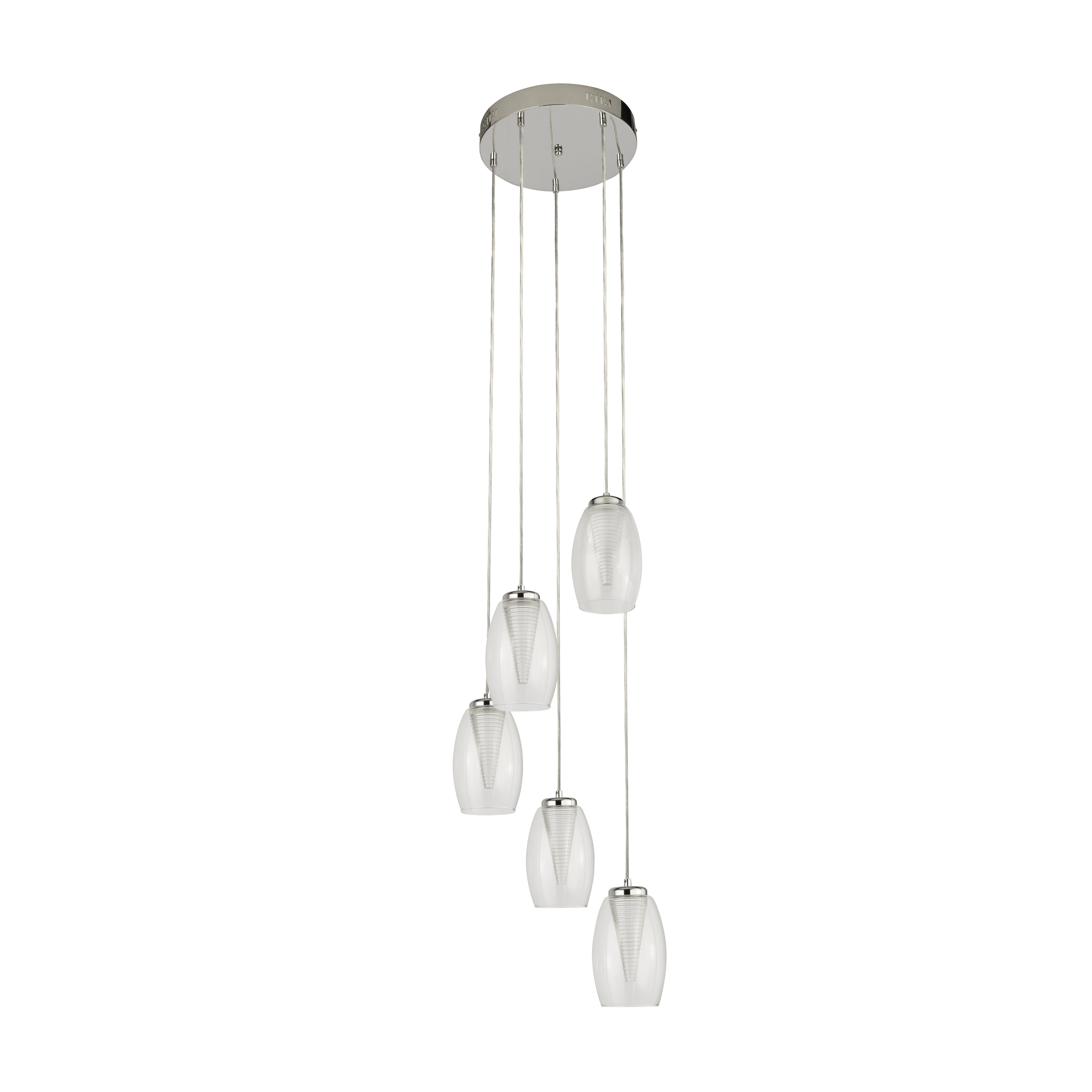 Searchlight 5-lichts vide hanglamp Cyclone grijs - 97291-5CL