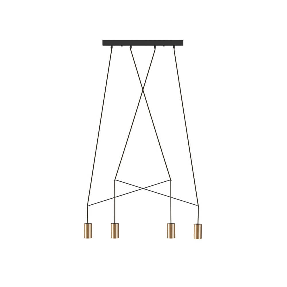 Lyora 4-lichts hanglampImbria zwart met goud - 7957