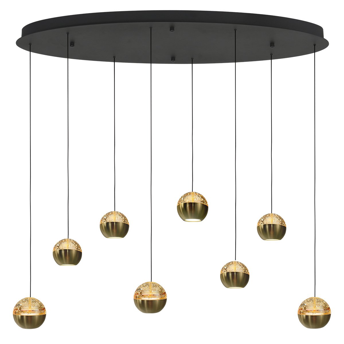 Steinhauer Ovale hanglampBelluno 8-lichts led - messing - 4591ME