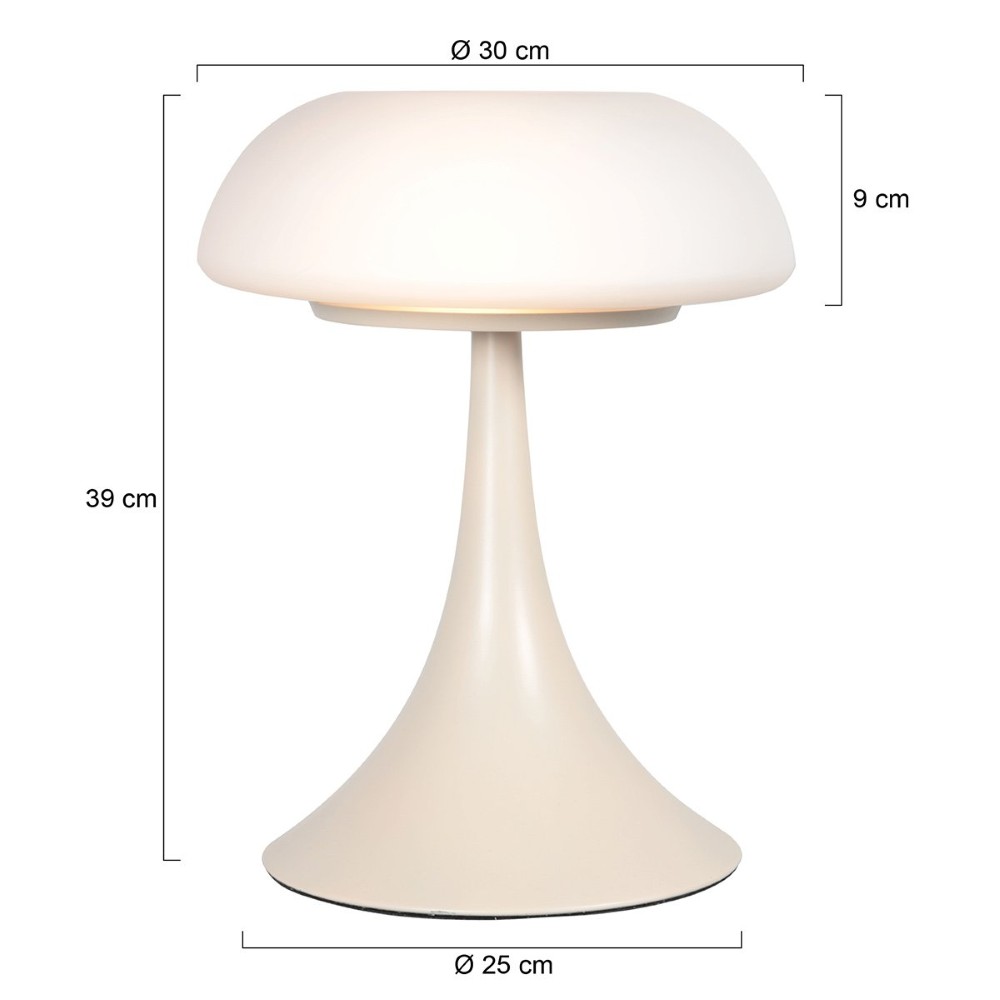 Tafellamp Ancilla zand bruin met wit glas Steinhauer 8712746191882