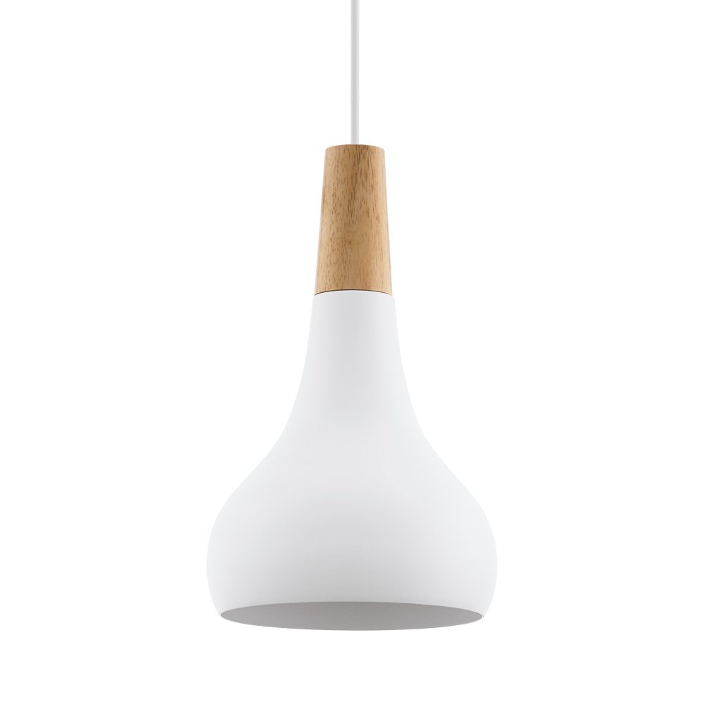 Eglo Moderne hanglampSabinar 18cm wit met houtbruin - 901177