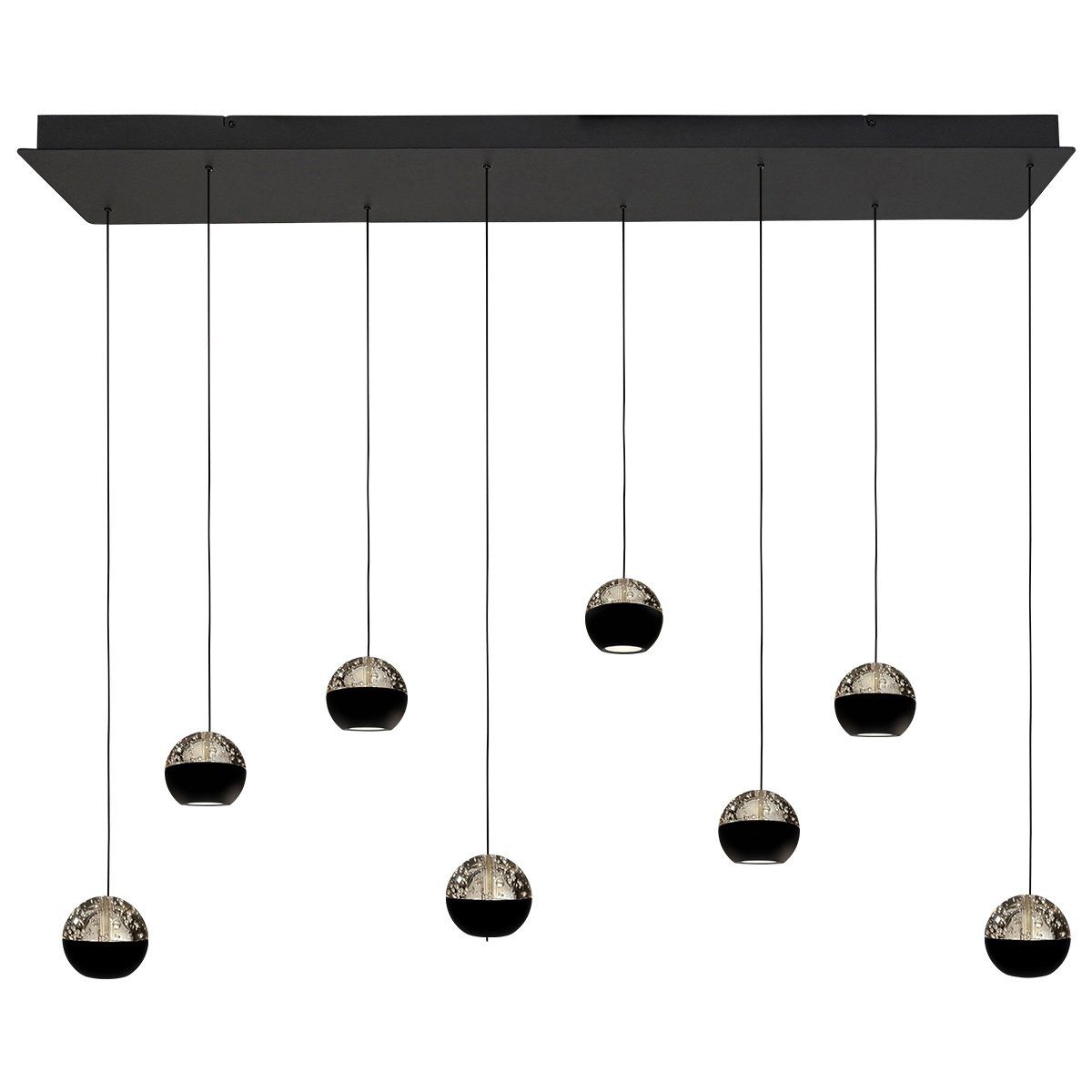 Steinhauer Eettafel hanglamp 115cmBelluno 8-lichts led - zwart - 4592ZW