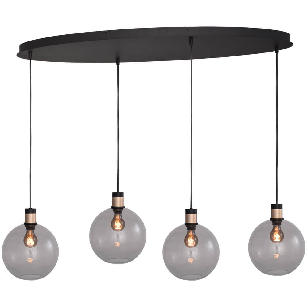 Masterlight Hanglamp Lazise 2 4x Ø 20cm goud met zwart - 2944-05-02-100-40420