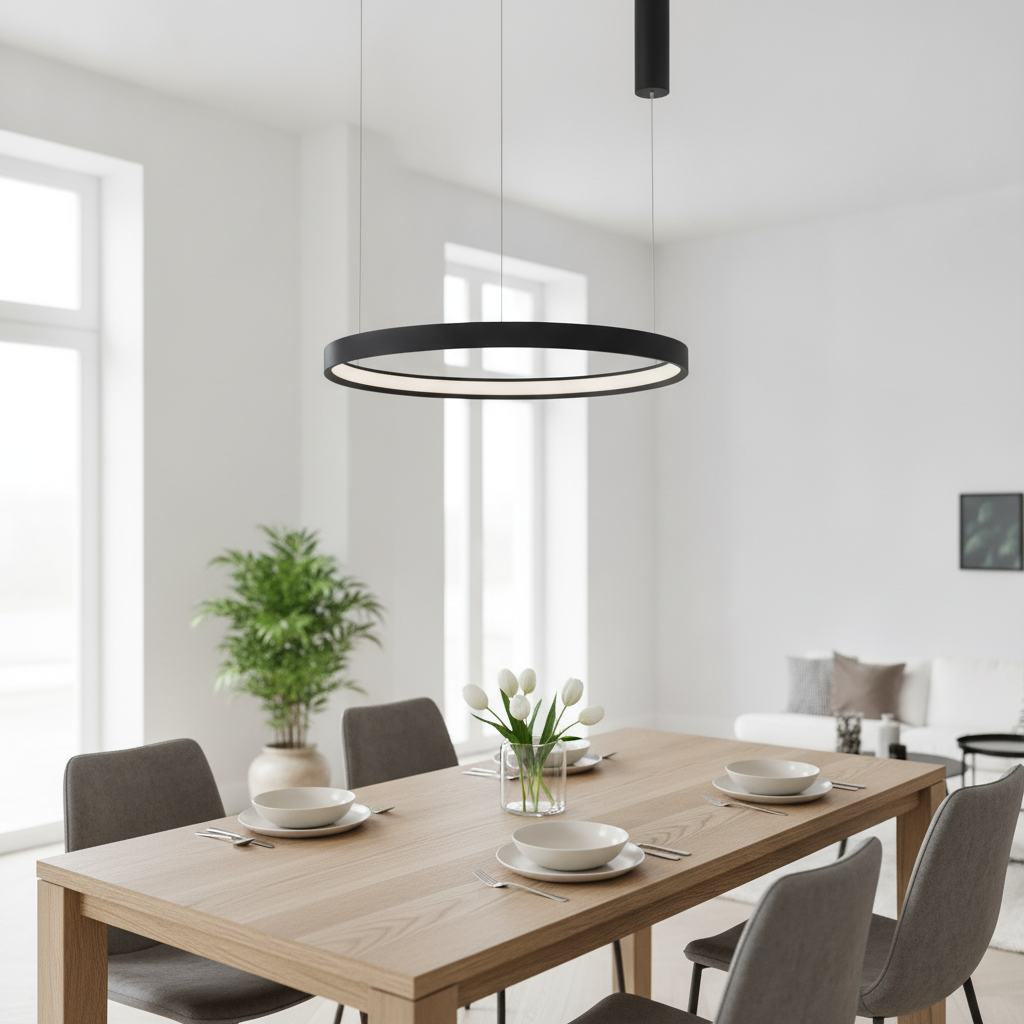 Lyora Ronde hanglampPerrine zwart Ø 60cm - 110320
