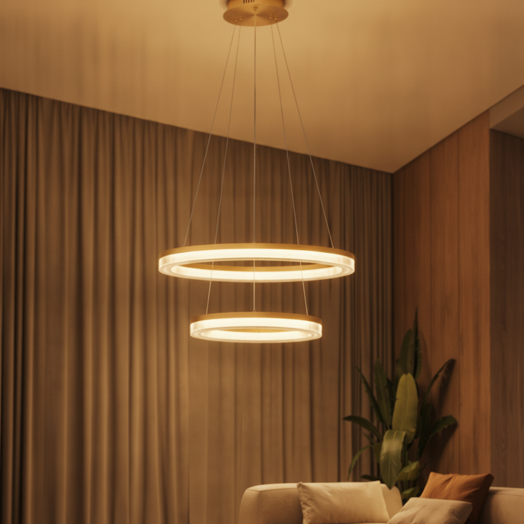Lyora Gouden hanglampLuana 2-lichts - 9130638