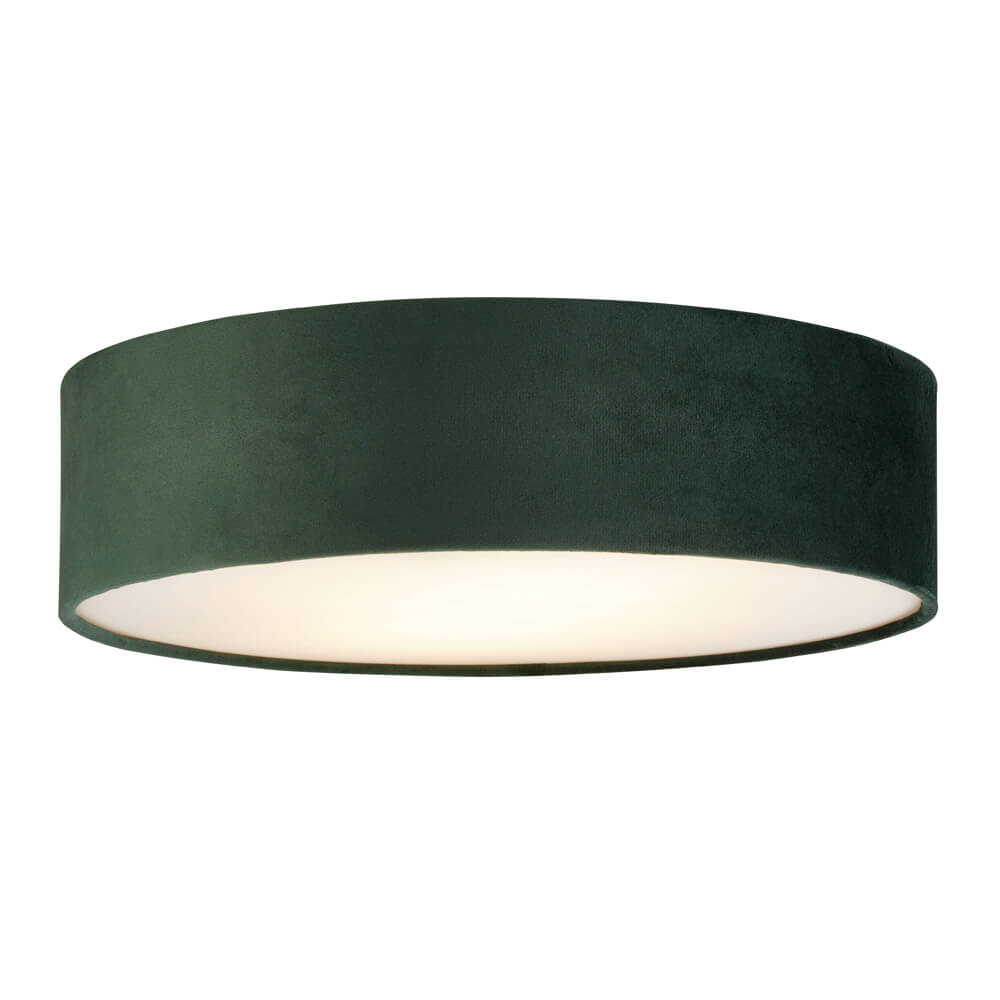 Searchlight Plafondlamp Drum Pleat 38cm groen velvet - 23298-2GR