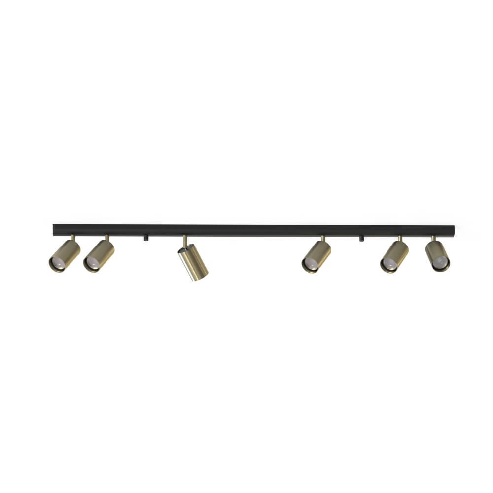 Lyora Zwart met gouden plafondspotEye 6-lichts - 8819