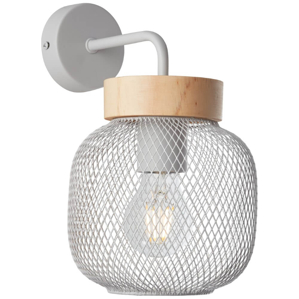 Brilliant WandlampGiada grijs met hout - 99107/40