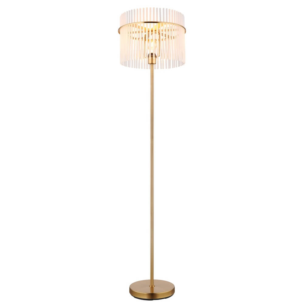 Globo Gouden vloerlamp Gorley met glas Ø 38cm - 15698SM
