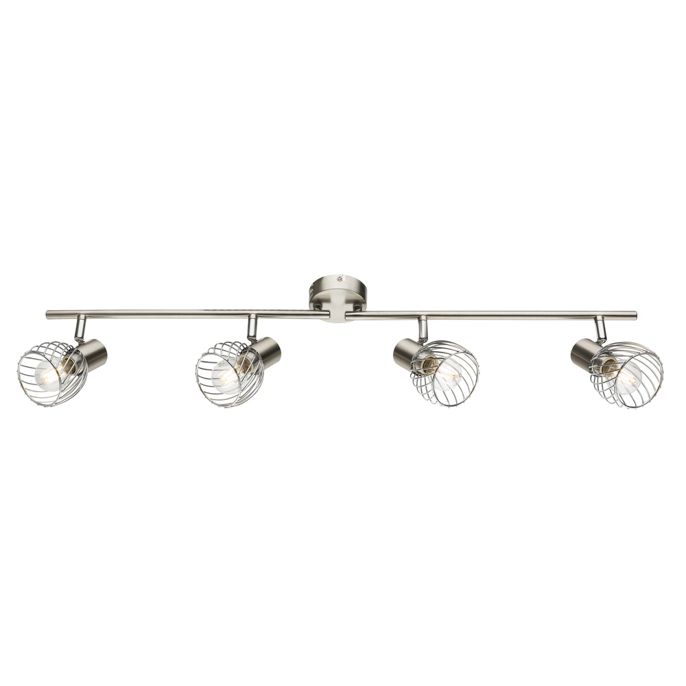 Globo PlafondlampTexas 4-lichts nikkel - 54809-4