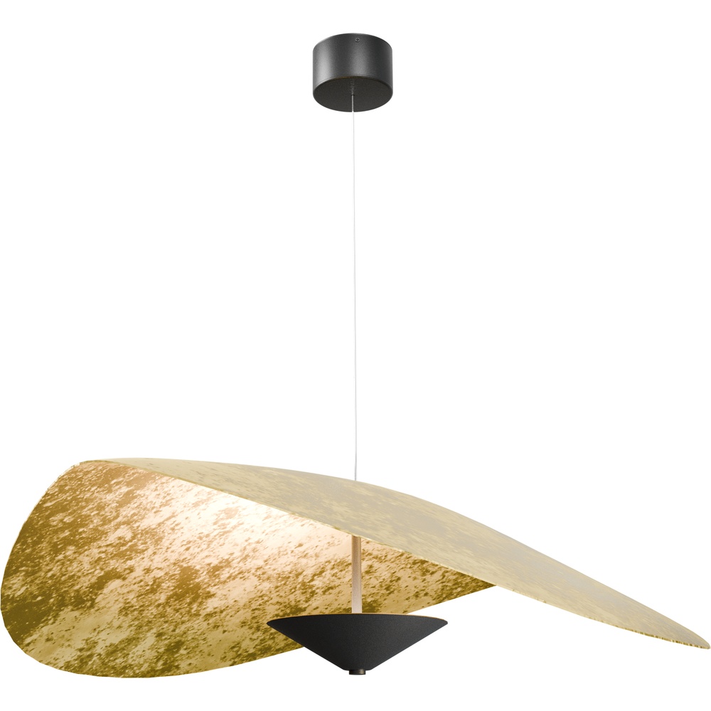 Masterlight Ø 90cm led hanglamp Lente bladgoud - met katrol - 2100-05-08-90-CS