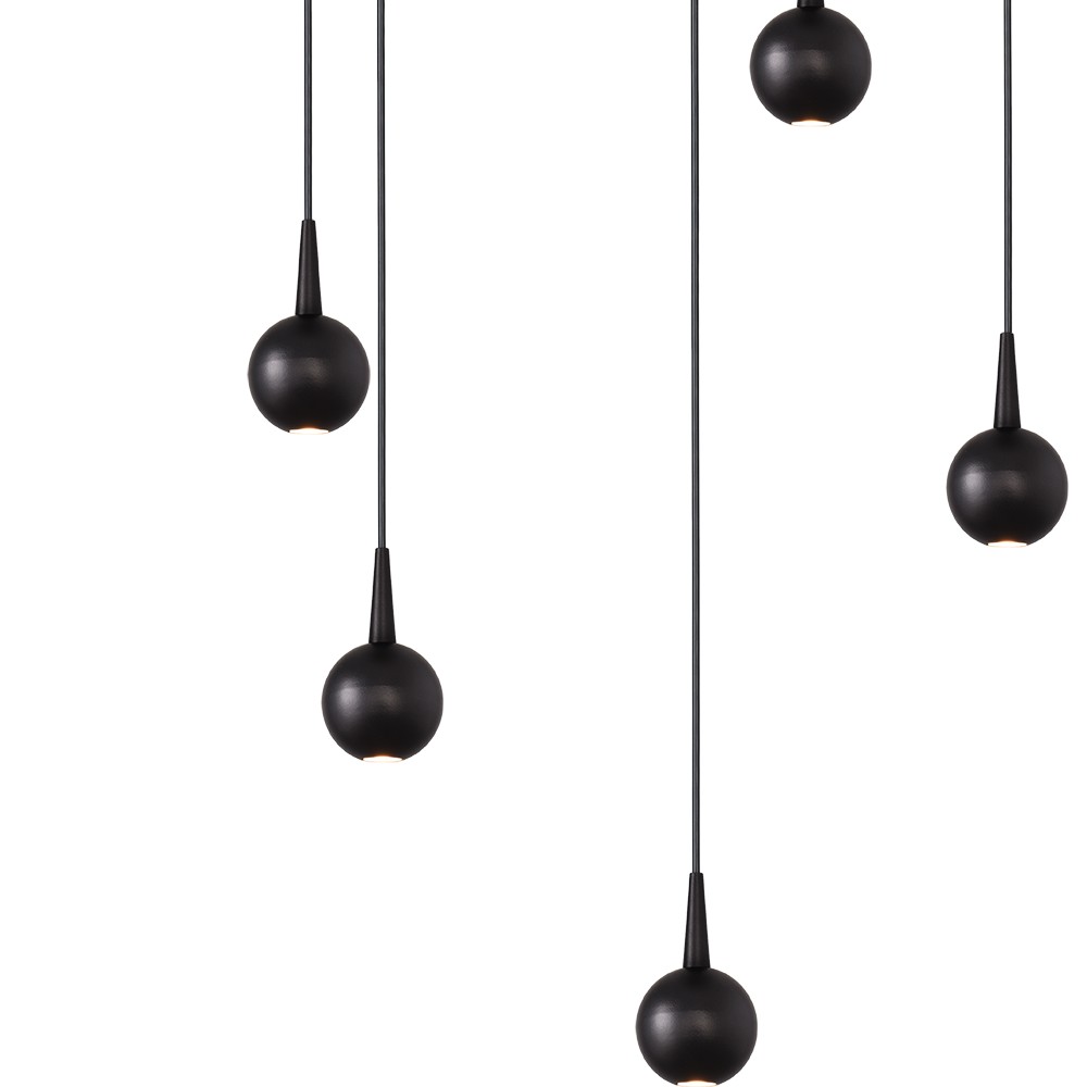 5-lichts hanglamp Talana zwart Ø 35cm DTW Masterlight 8718121347417