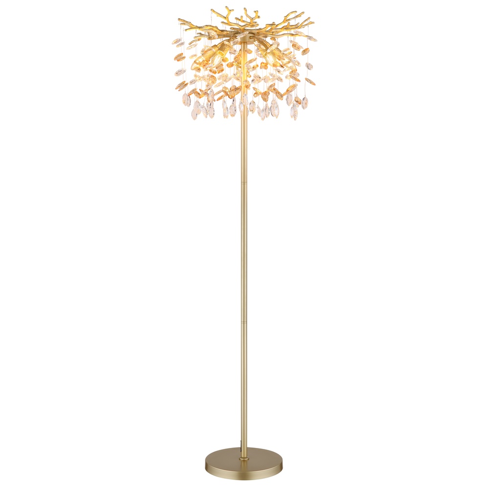 Globo Vloerlamp Queena goud Ø 46cm - 64138SG
