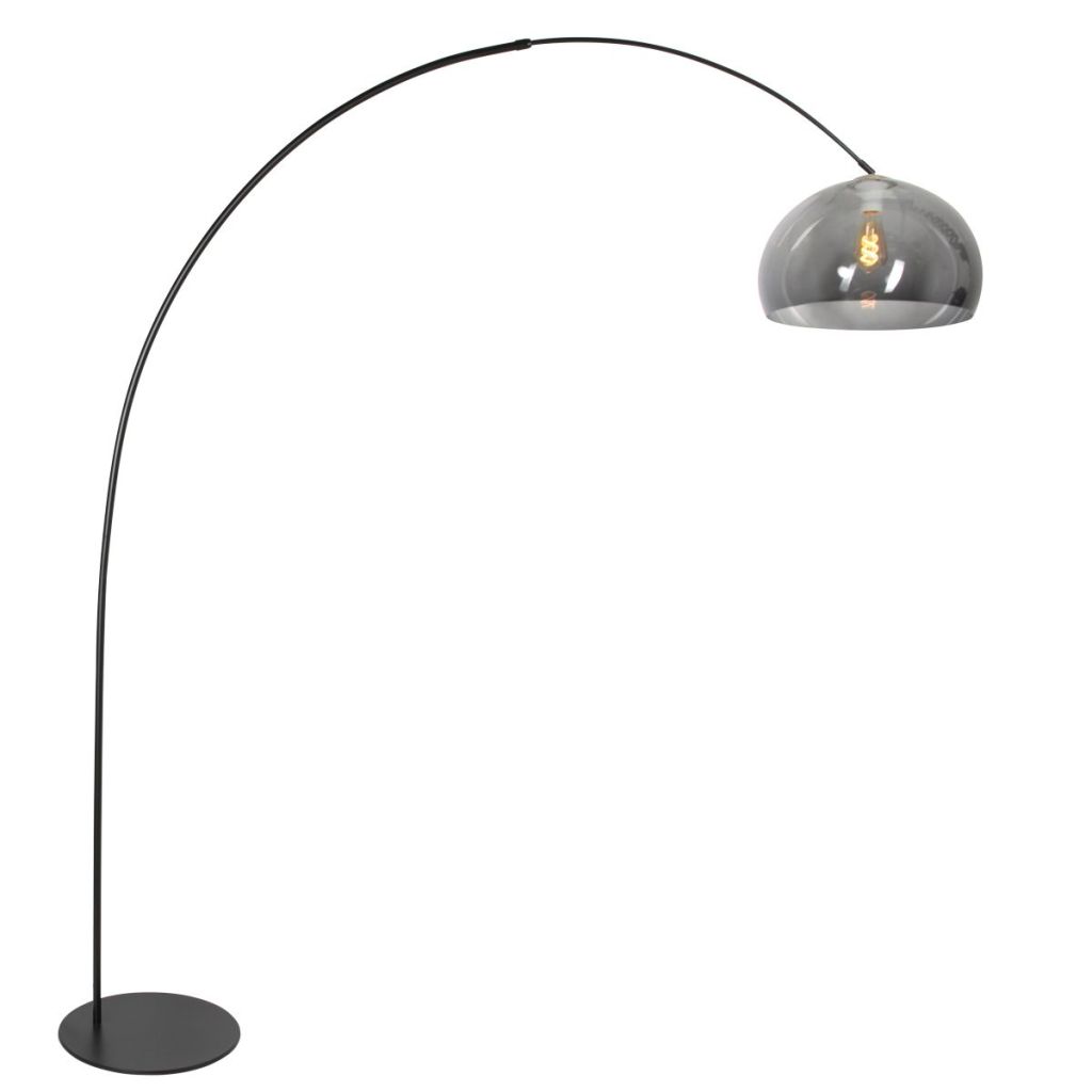 Steinhauer Zwarte booglampCurve met smoke glas - 4908ZW