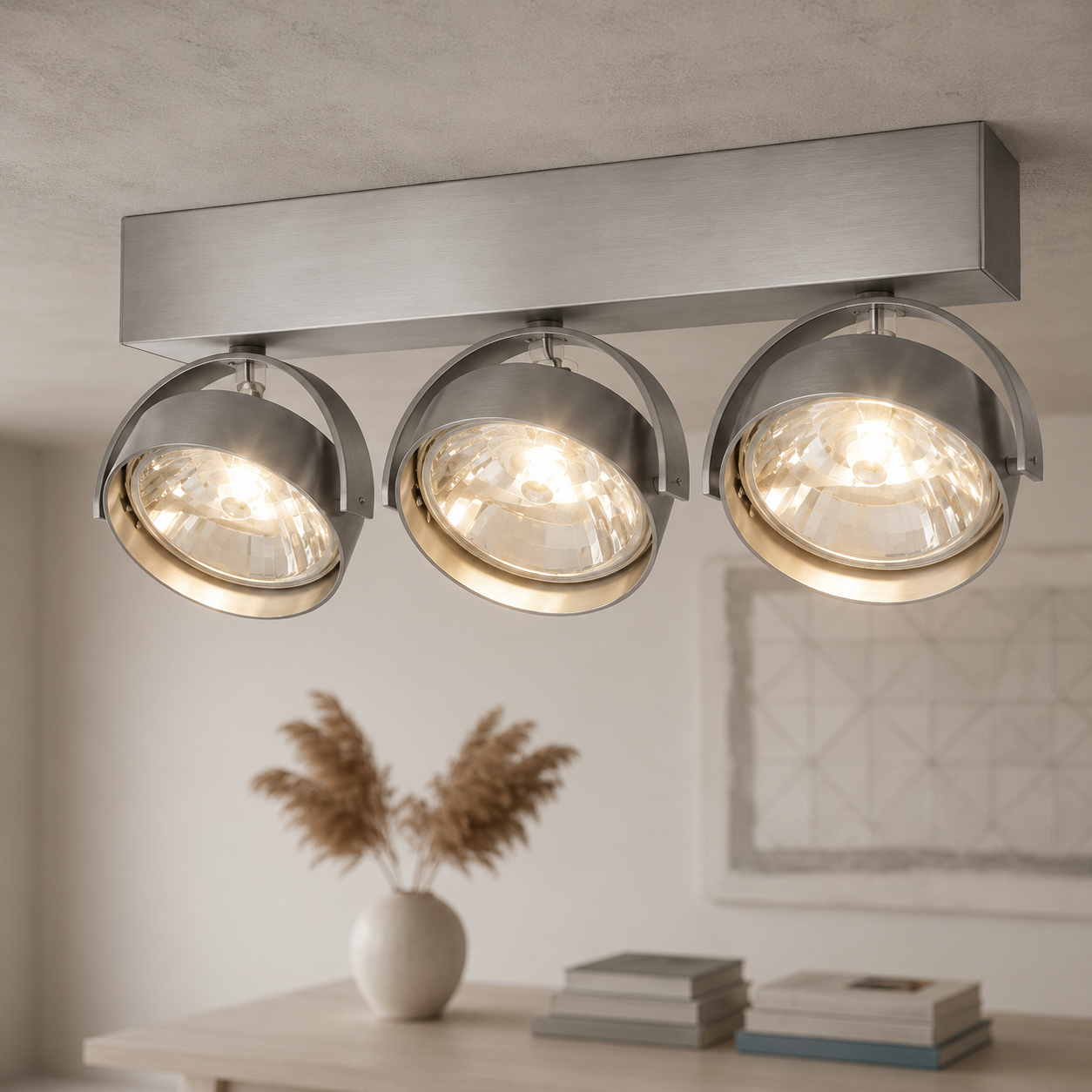 Artdelight 12 volt opbouwspot Dutchess 3-lichts, grijs - QR 0003 ALU