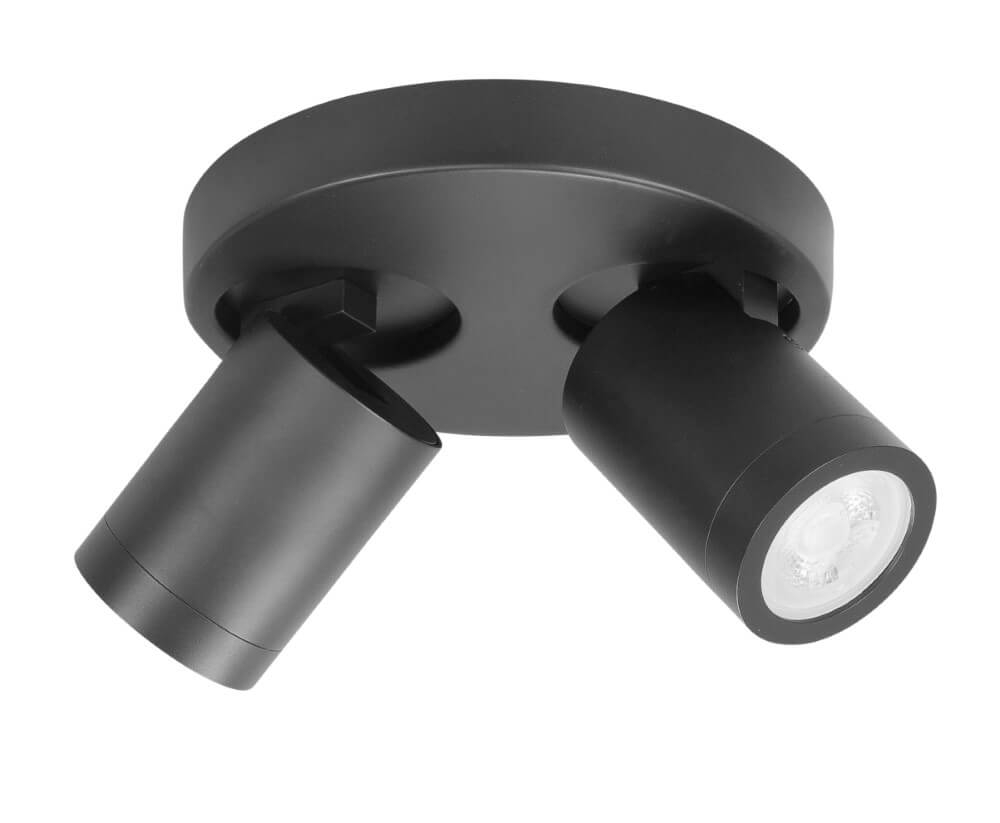 Highlight IP44 opbouwspot Oliver 2-lichts mat zwart - S7436.01