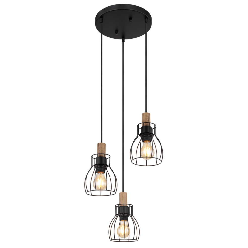 Globo Landelijke hanglamp Mina 3-lichts rond - 15326-3H1