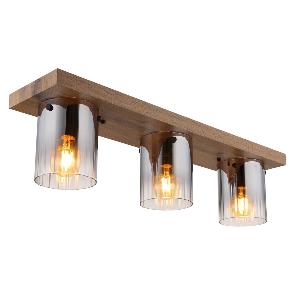 Globo PlafondlampUnderwood hout 3-lichts - 15915-3 afbeelding