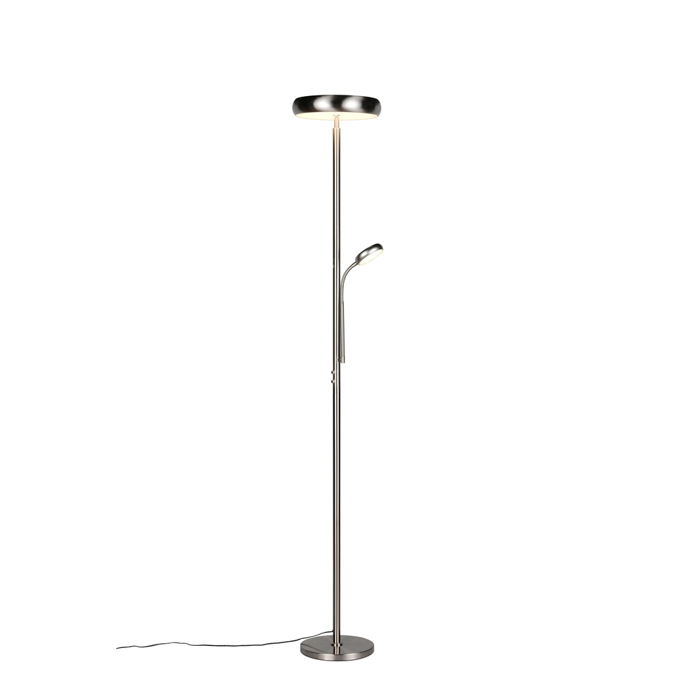 Trio Vloerlamp Palermo nikkel met leeslamp - R45741107