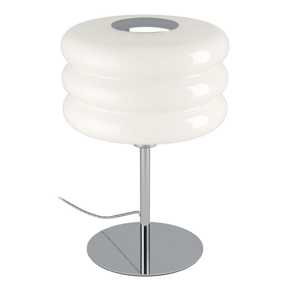 Design tafellamp Tortora chroom met wit Ø 20cm Eglo 9008606405596