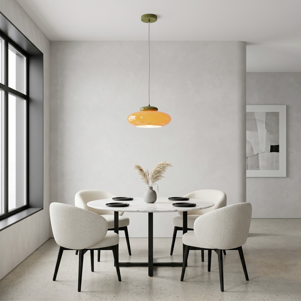 Design hanglamp Berardelli oranje met groen Ø 32cm Eglo 9008606405008