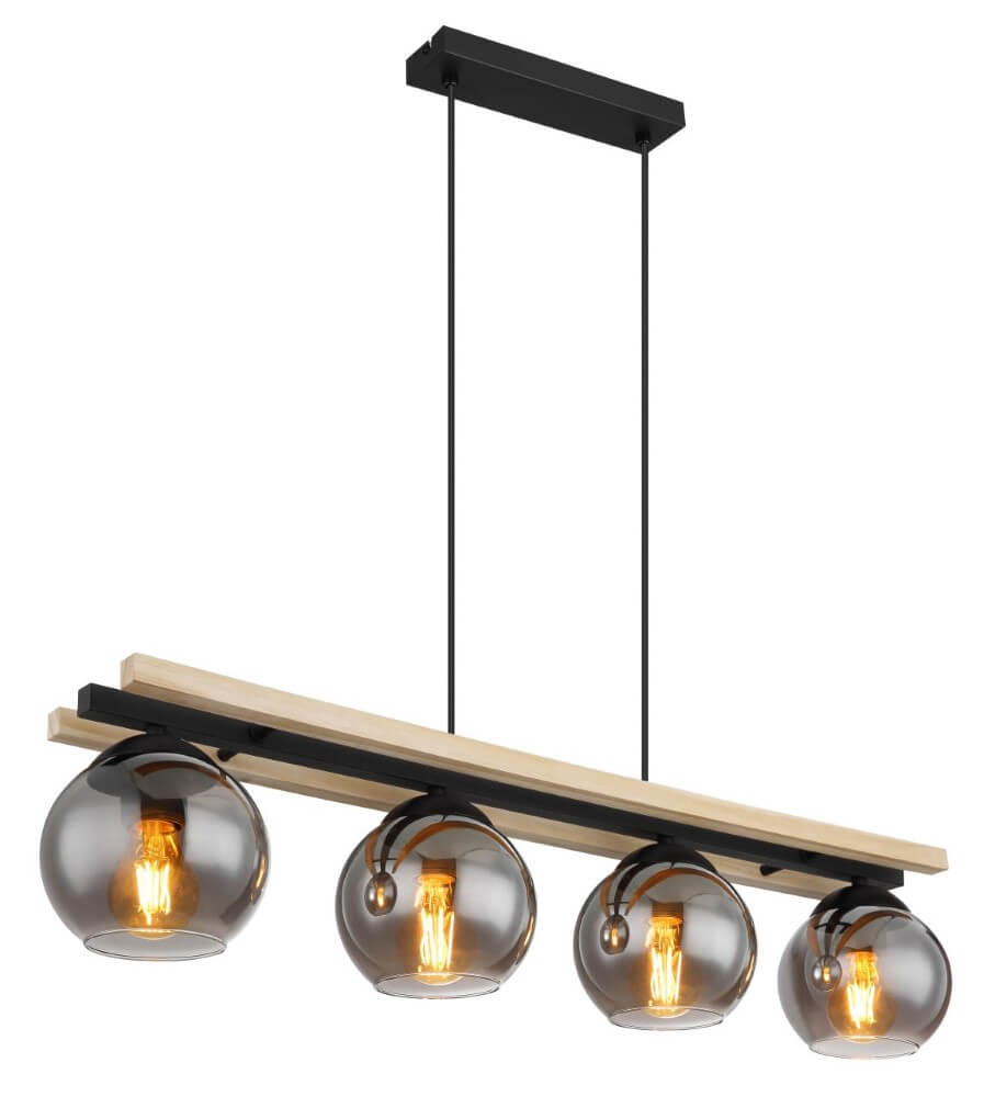 Globo Design hanglamp Conni hout 4-lichts - 15569-4H