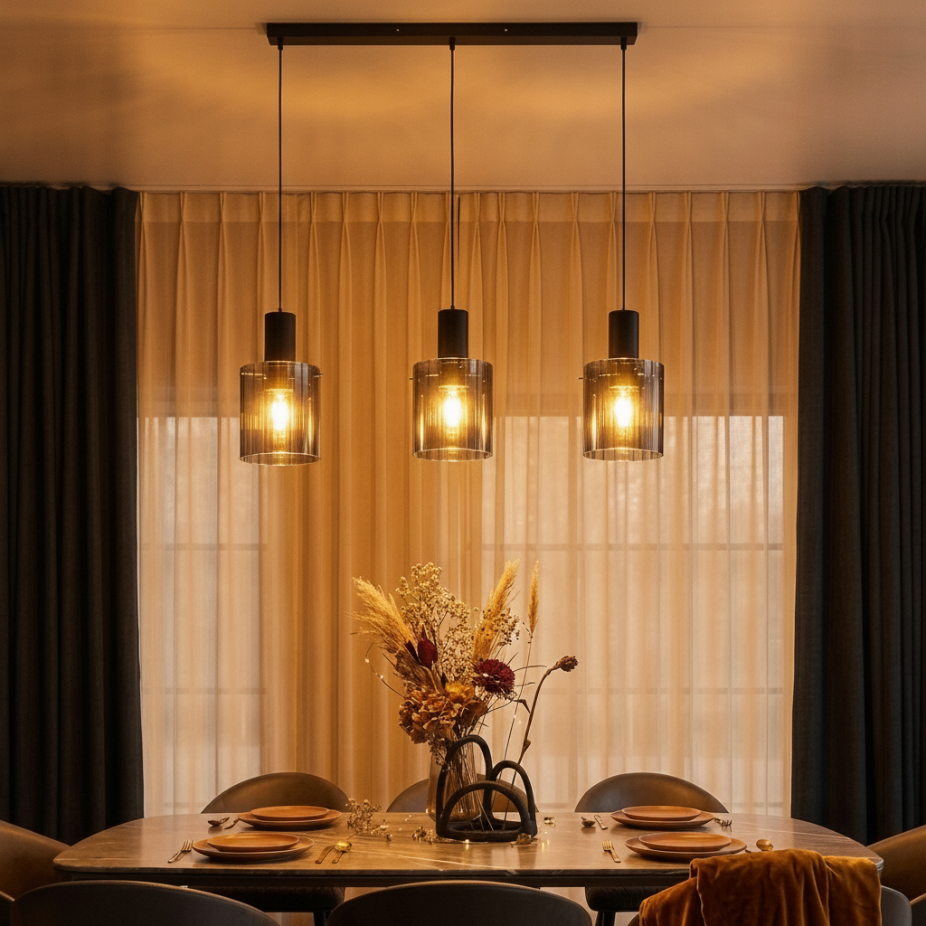 Lyora Design hanglampMirbi 3-lichts zwart recht - 9236202