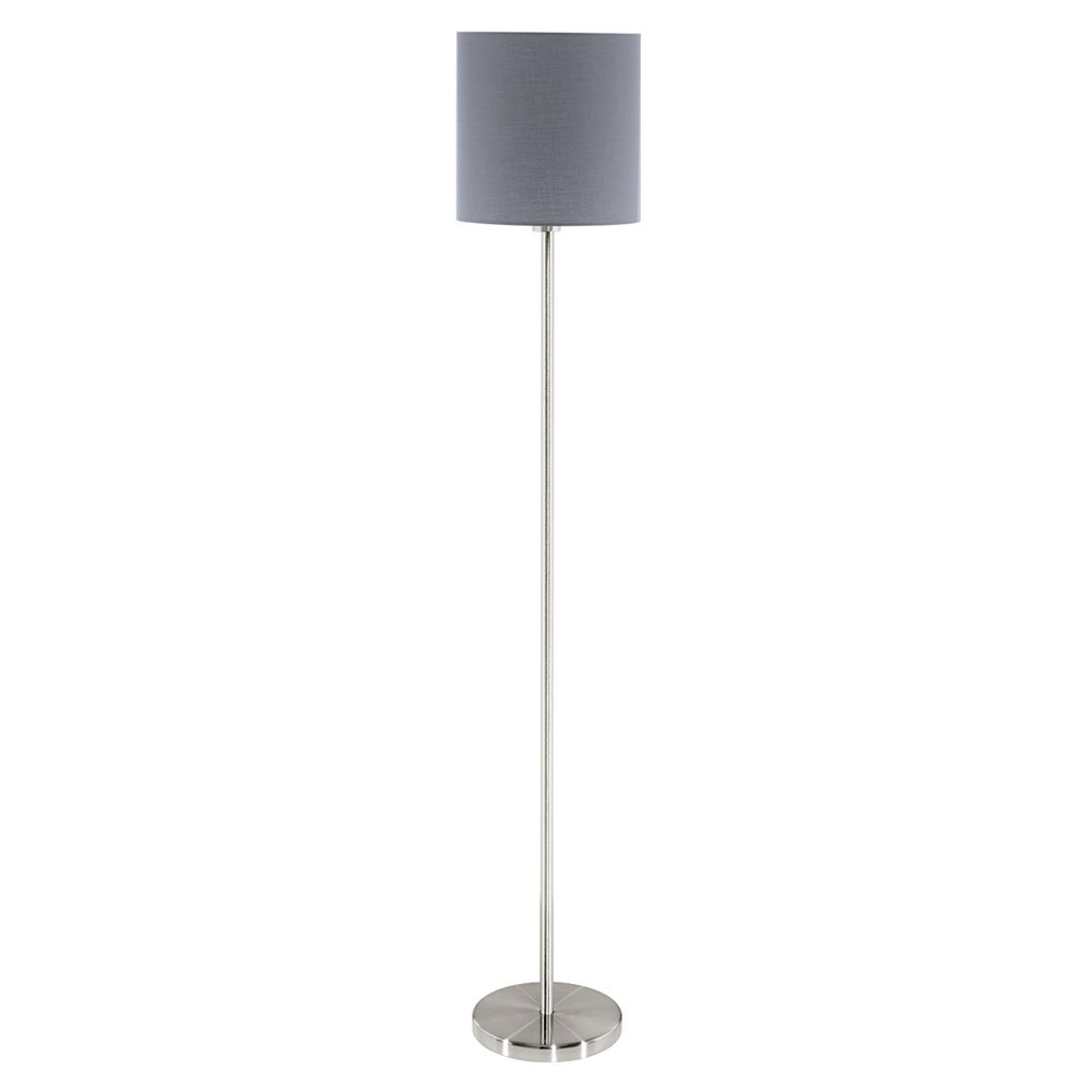 Eglo VloerlampPasteri 28cm nikkel mat met grijze kap - 95166
